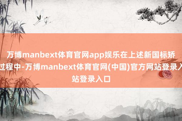 万博manbext体育官网app娱乐在上述新国标矫正过程中-万博manbext体育官网(中国)官方网站登录入口