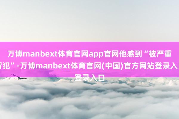 万博manbext体育官网app官网他感到“被严重冒犯”-万博manbext体育官网(中国)官方网站登录入口