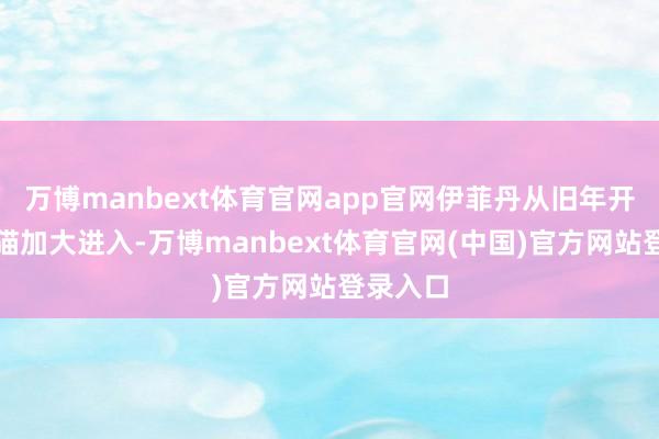 万博manbext体育官网app官网伊菲丹从旧年开动在天猫加大进入-万博manbext体育官网(中国)官方网站登录入口